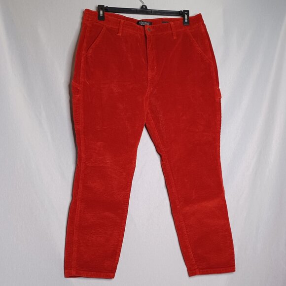 Judy Blue Corduroy Pants Womens 32 Deep Red Slim Fit Carpenter Utility Gorpcore - Picture 3 of 12